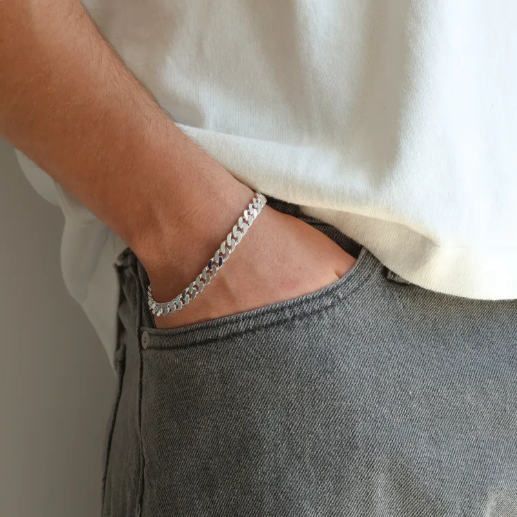 BNH pantserarmband in zilver 23 cm x 6,6 mm