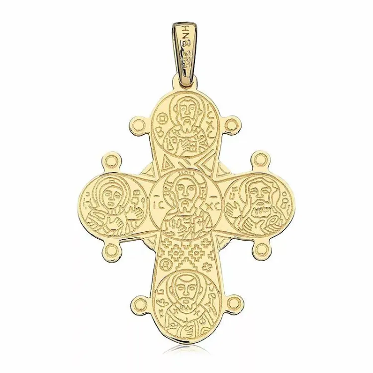 25 x 30 mm goud dagmarkruis in 14 karaat goud - Amoré