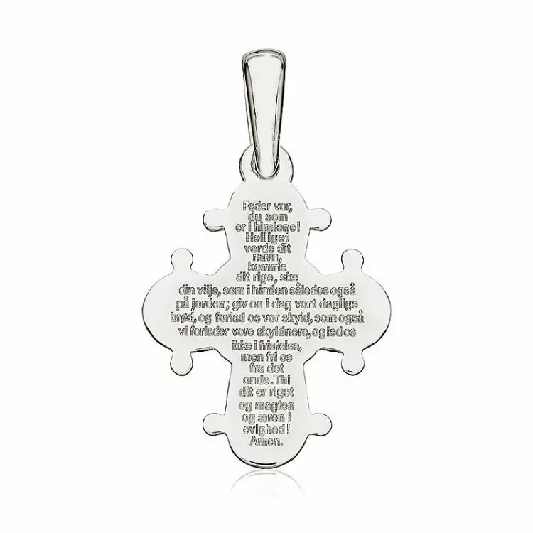 13 x 15 mm dagmarkruis met onze vader in zilver - Amoré