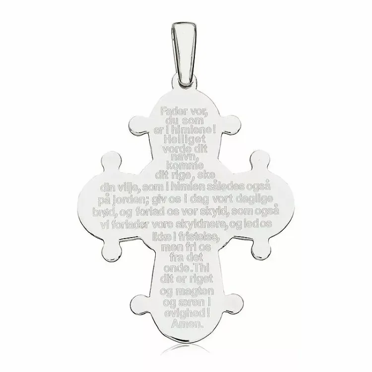 25 x 30 mm dagmarkruis met onze vader in zilver - Amoré