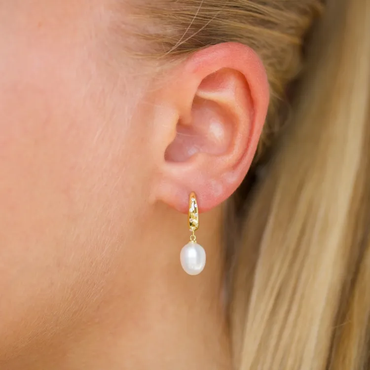 parel halfcreool in verguld zilver