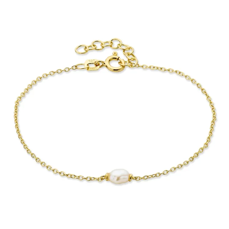 parel armband in verguld sterlingzilver