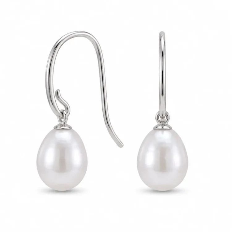 parel oorbellen in zilver