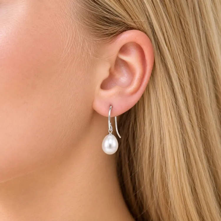 parel oorbellen in zilver