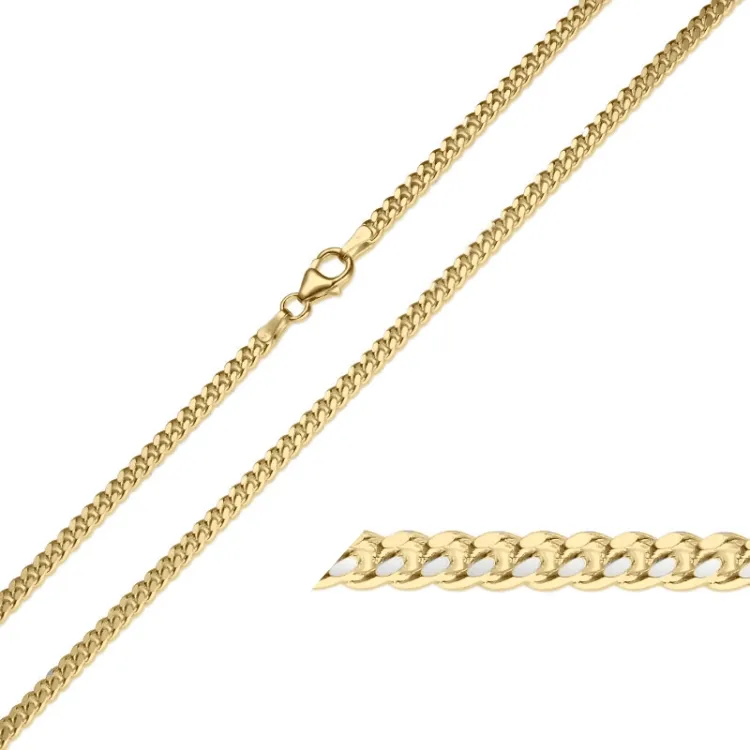 BNH pantserketting in 8 karaat goud 45 cm x 2,4 mm