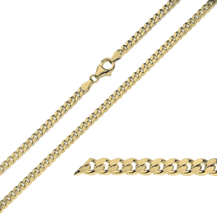 BNH pantserketting in verguld sterlingzilver 50 cm x 4,0 mm