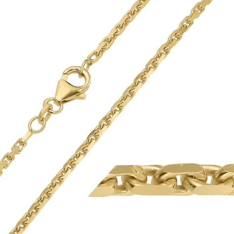 BNH Anker facet ketting in verguld sterlingzilver 70 cm x 2,1 mm