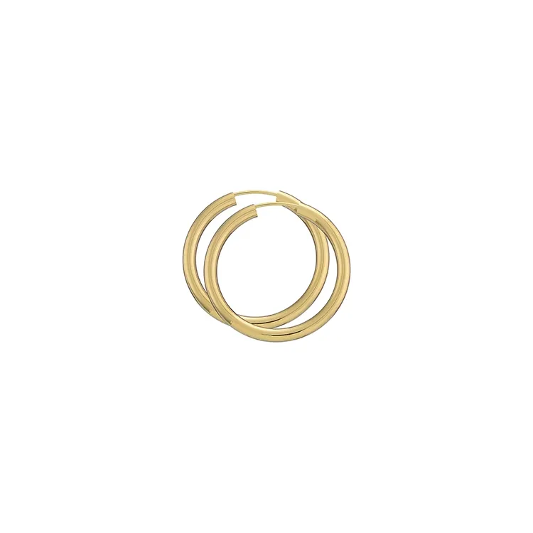 30 mm BNH creool in verguld sterlingzilver