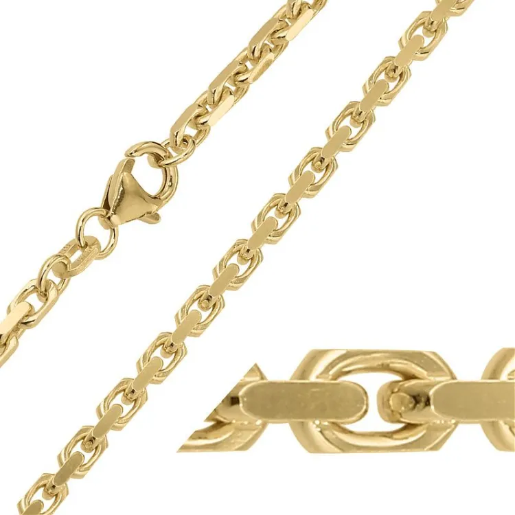 BNH Anker facet ketting in verguld sterlingzilver 42 cm x 3,1 mm