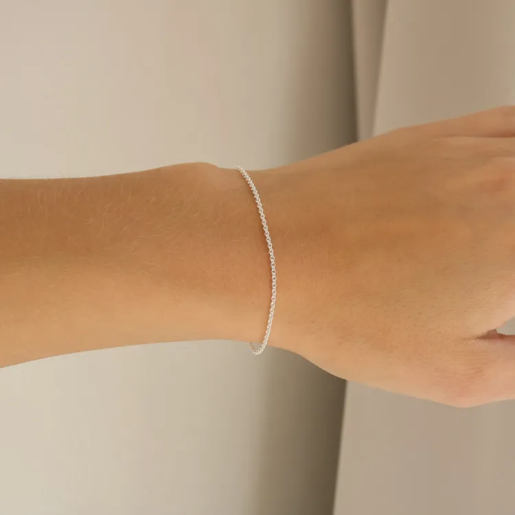 BNH Anker ronde armband in zilver 18,5 cm x 1,5 mm
