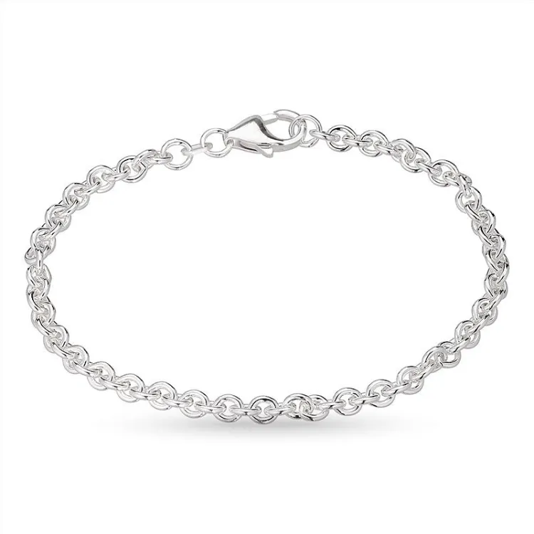 BNH Anker ronde armband in zilver 21 cm x 4,0 mm