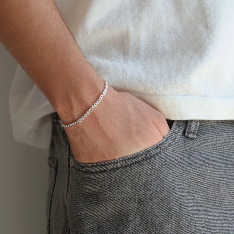 BNH pantserarmband in zilver 21 cm x 3,3 mm