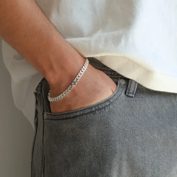 BNH pantserarmband in zilver 17 cm x 6,0 mm