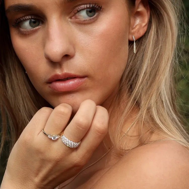 lab grown diamant ring in 9 karaat goud 0,50 ct 0,20 ct