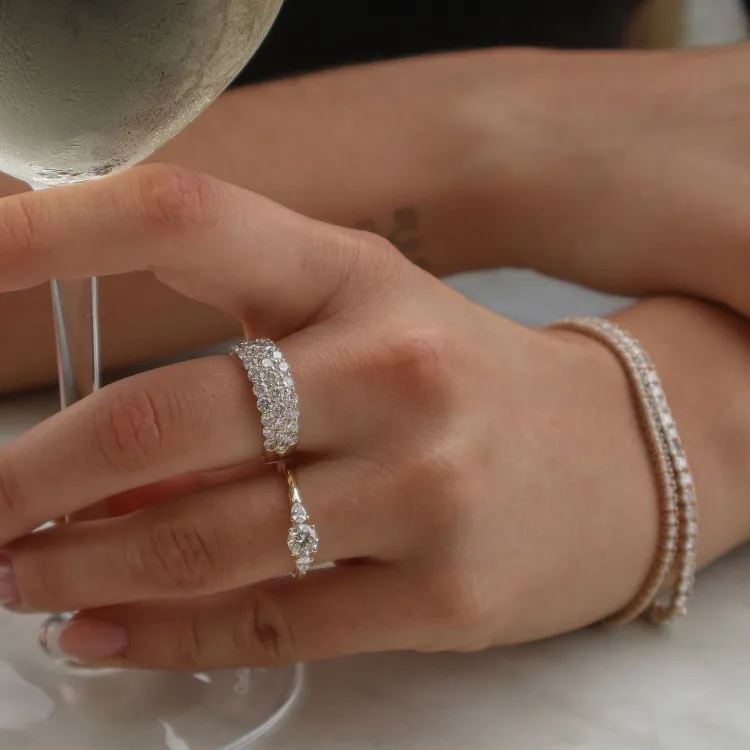 lab grown diamant ring in 9 karaat goud 0,50 ct 0,20 ct