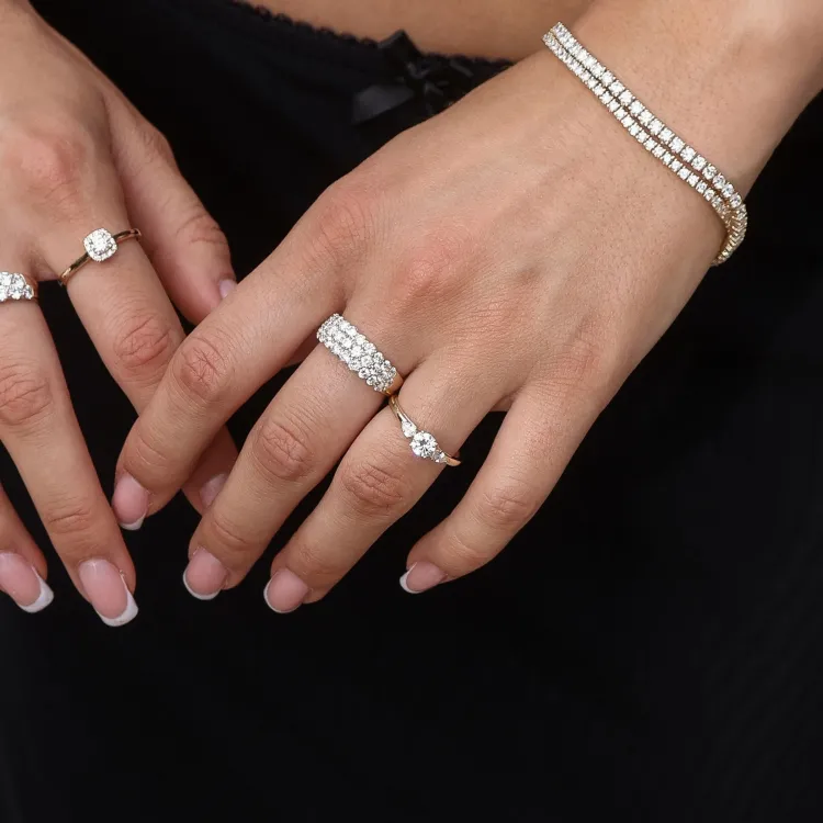 lab grown diamant ring in 9 karaat goud 0,50 ct 0,20 ct