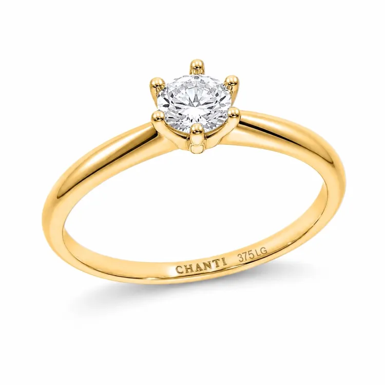 0,30 ct lab grown diamant solitaire ring in 9 karaat goud 0,30 ct