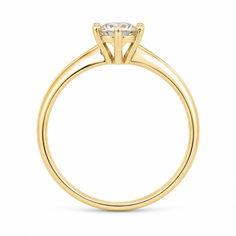 0,30 ct lab grown diamant solitaire ring in 9 karaat goud 0,30 ct