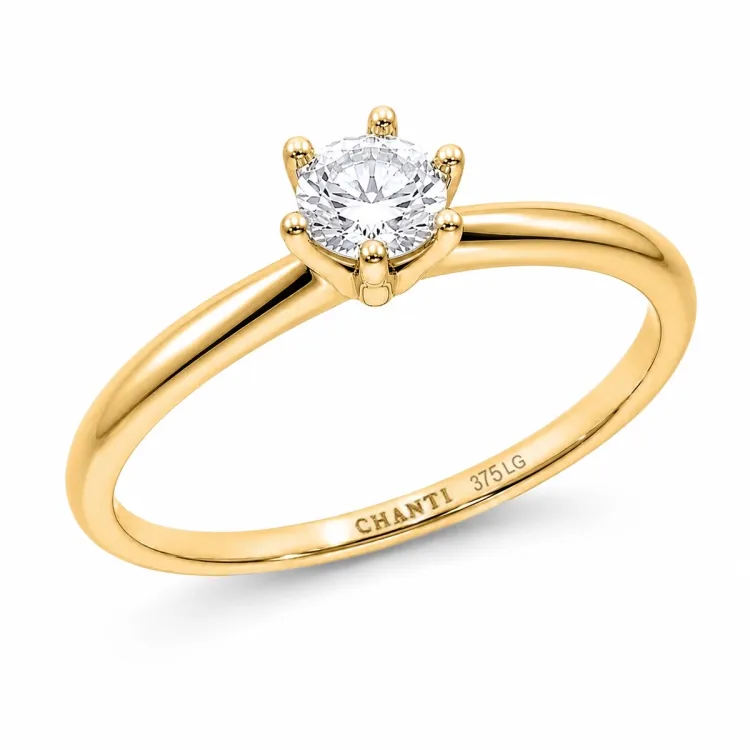 0,50 ct lab grown diamant solitaire ring in 9 karaat goud 0,50 ct