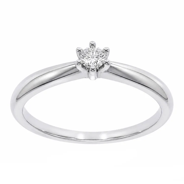 lab grown diamant solitaire ring in zilver