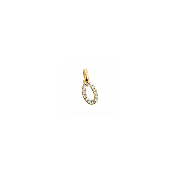 ovaal diamanten hanger in 14 caraat goud 0,12 ct