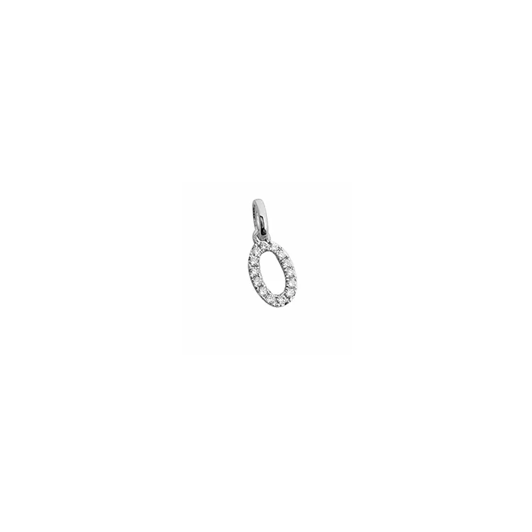 Ovaal diamanten hanger in 14 caraat witgoud 0,12 ct