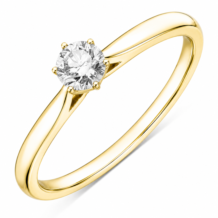 0,50 ct lab grown diamant solitaire ring in 9 karaat goud 0,50 ct