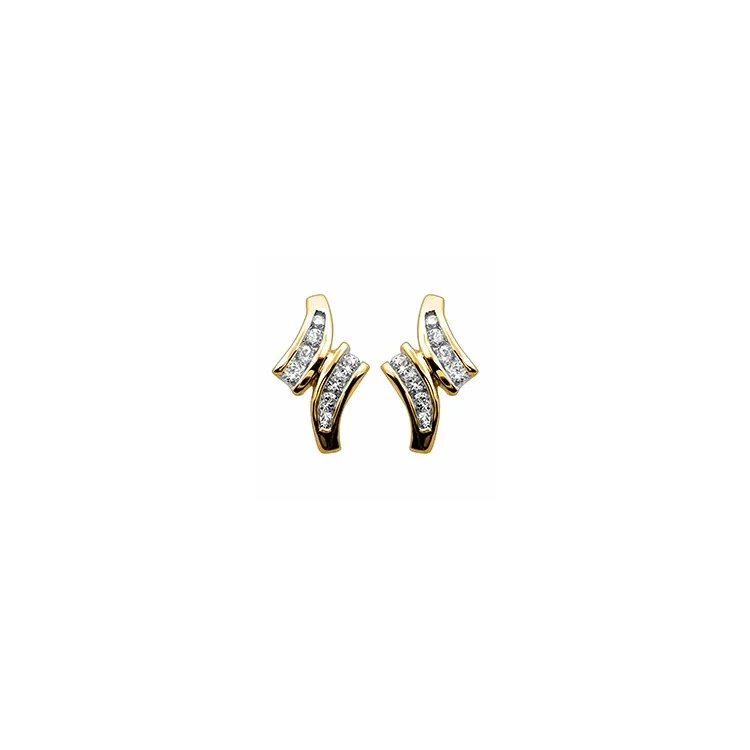 diamant oorsteker in 14 karaat goud met diamant 