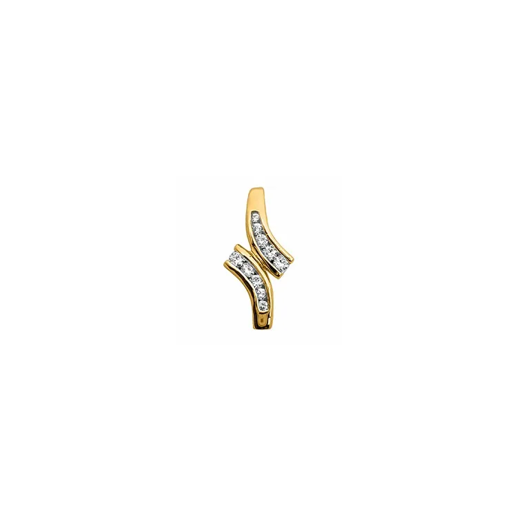 Trendy diamanten hanger in 14 caraat goud 0,10 ct