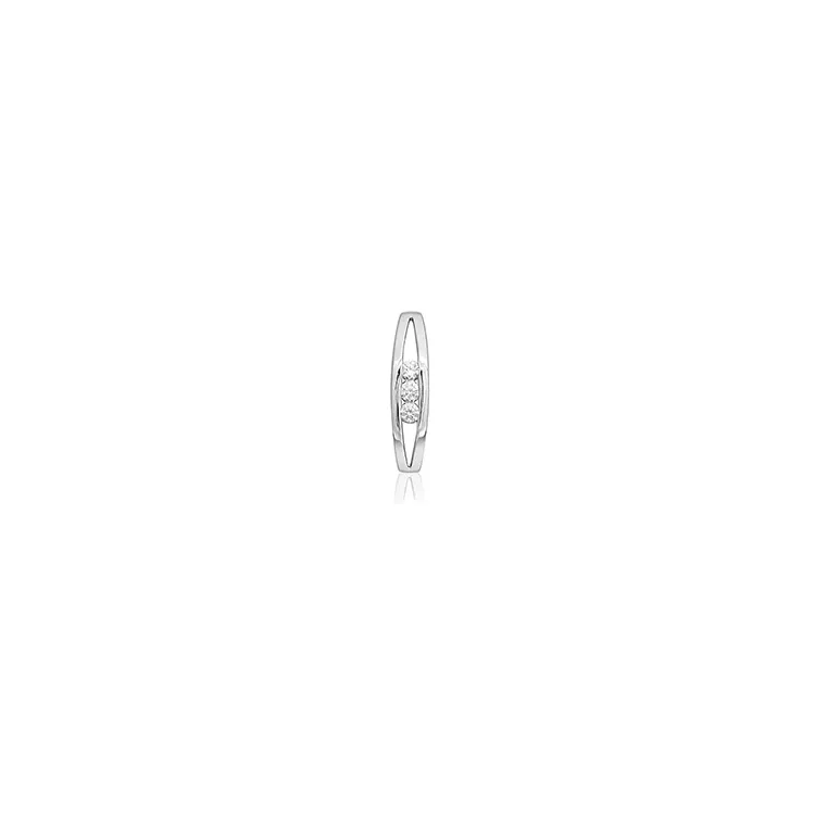 Lang diamanten hanger in 14 caraat witgoud 0,10 ct