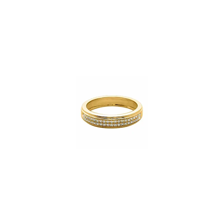 Breed diamant ring in 14 karaat goud 0,15 ct