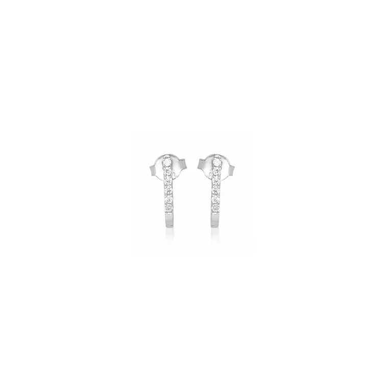 diamant oorsteker in 14 karaat witgoud met diamant