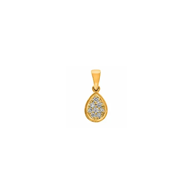 Druppelvormig diamant hanger in 14 caraat goud 0,07 ct