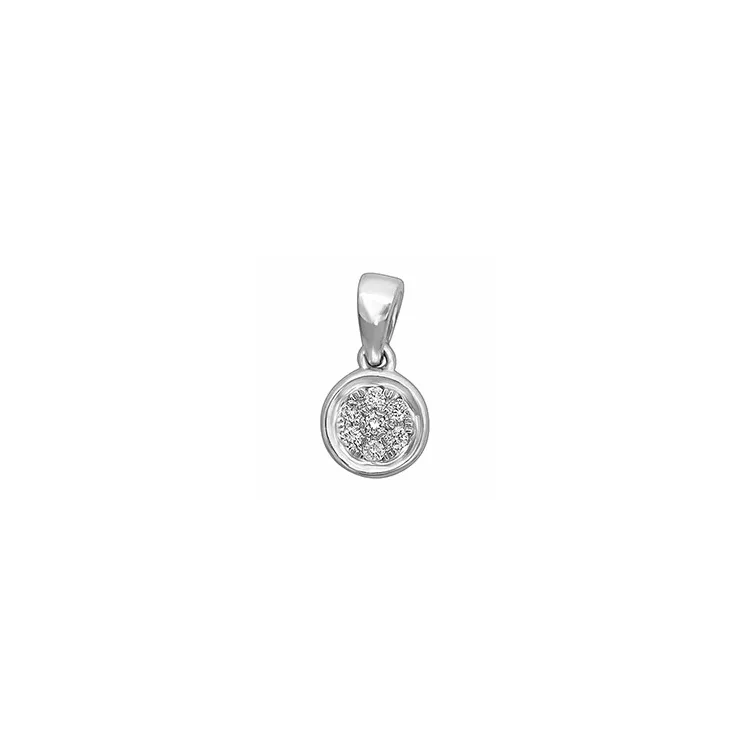 Rond diamanten hanger in 14 caraat witgoud 0,06 ct