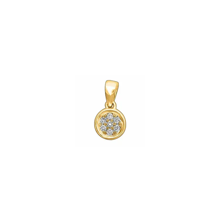rond diamanten hanger in 14 caraat goud 0,06 ct