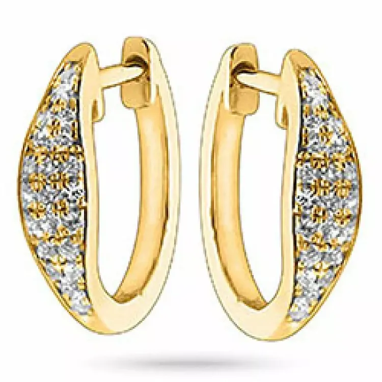 diamant creool in 14 karaat goud met diamant 