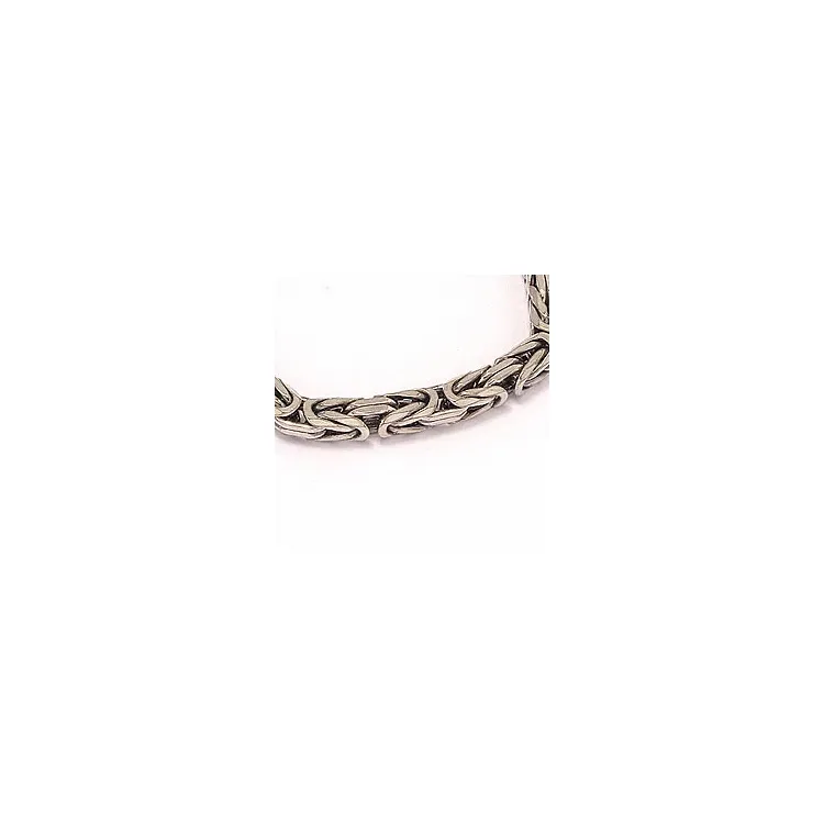 lange koningsketting in geoxideerd sterlingzilver 60 cm x 3,7 mm