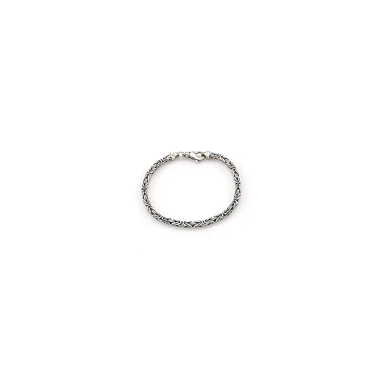 koning armband in geoxideerd sterlingzilver 20 cm x 3,7 mm