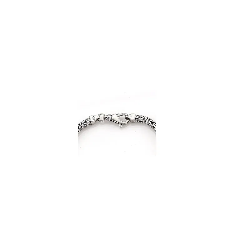 Elegant koning armband in geoxideerd sterlingzilver 22 cm x 3,7 mm