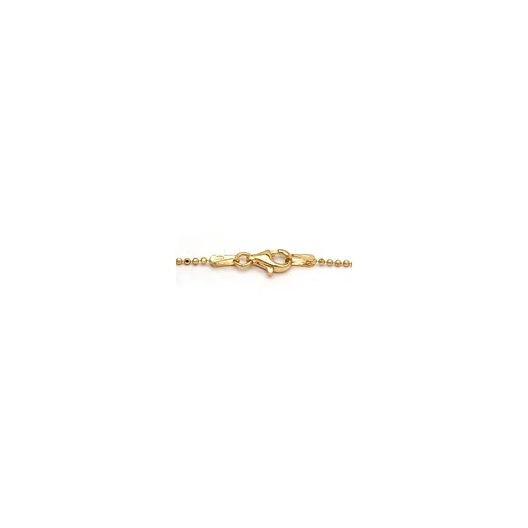 Kogelketting in verguld sterlingzilver 45 cm x 1,1 mm