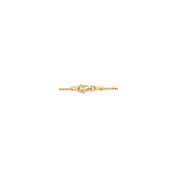 lange kogelketting in verguld sterlingzilver 80 cm x 1,1 mm