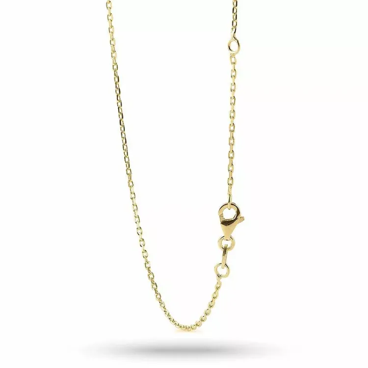 Ankerketting in verguld sterlingzilver 42 plus 3cm x 1,4 mm