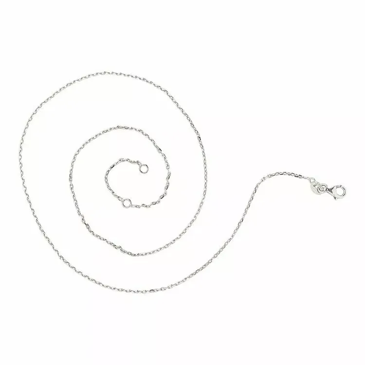 Ankerketting in gerodineerd zilver 45 plus 3cm x 1,4 mm