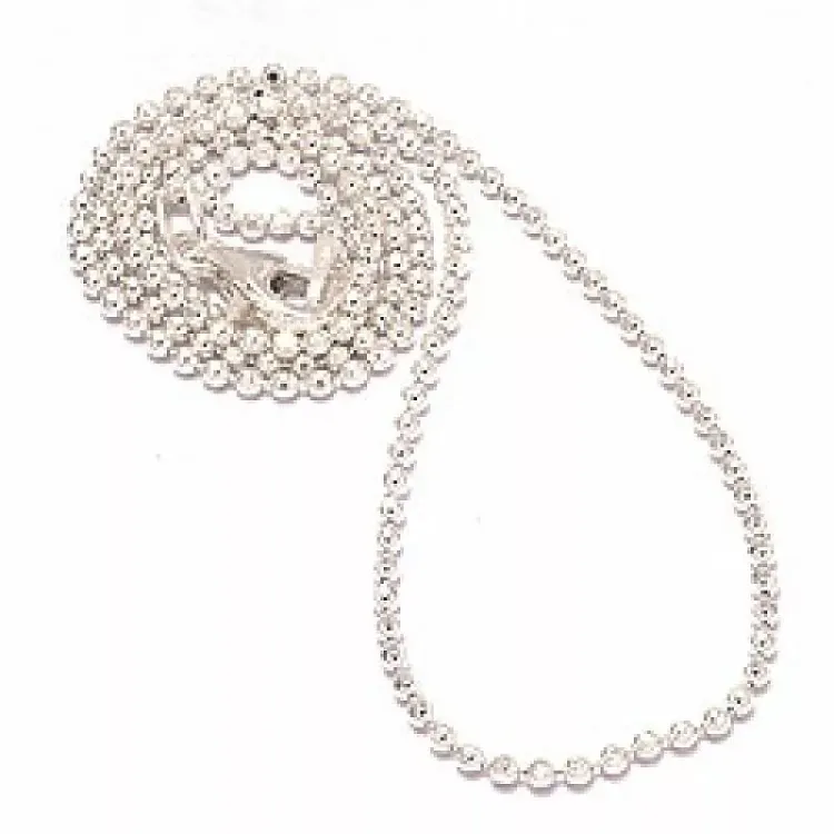 Kogelketting in zilver 80 cm x 1,4 mm