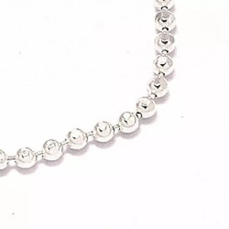 Kogelketting in zilver 80 cm x 1,4 mm