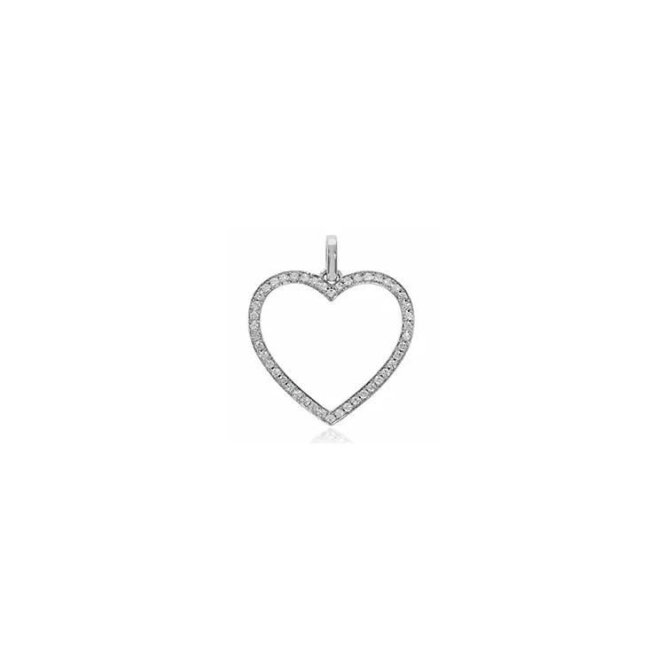 hart diamanten hanger in 14 caraat witgoud 0,23 ct