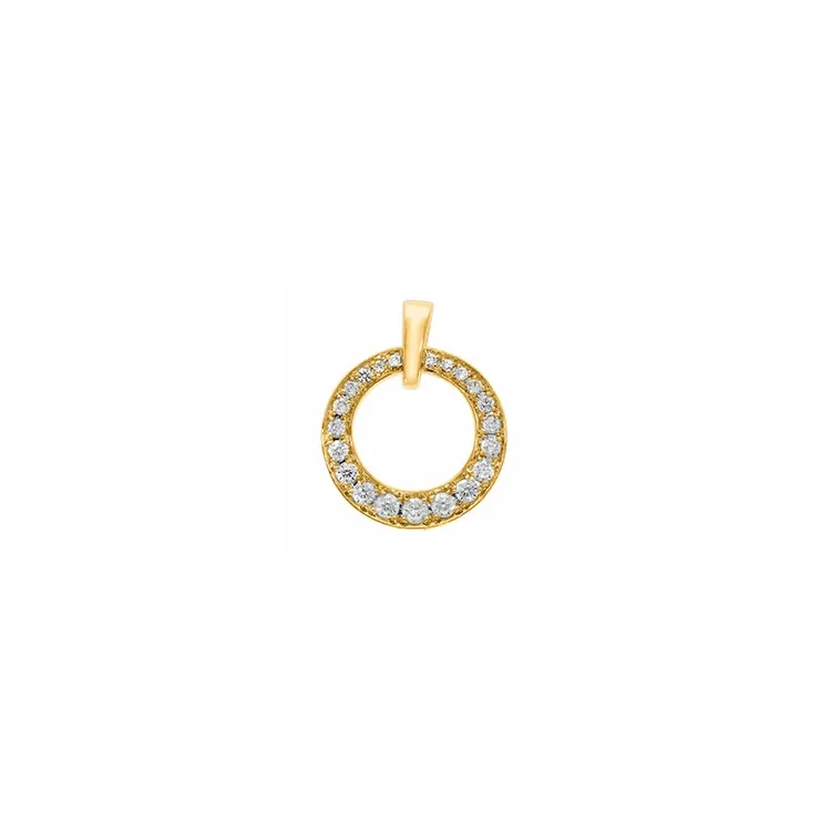 rond diamanten hanger in 14 caraat goud 0,17 ct