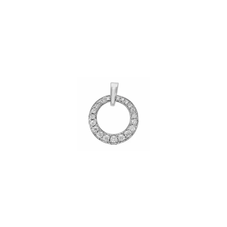 rond diamanten hanger in 14 caraat witgoud 0,17 ct