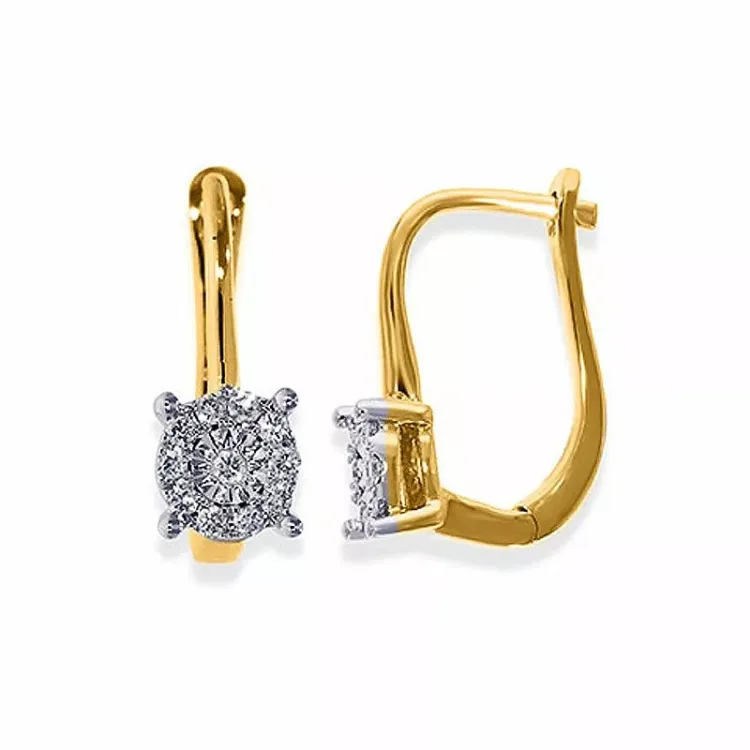 diamant creool in 14 karaat goud met diamant 