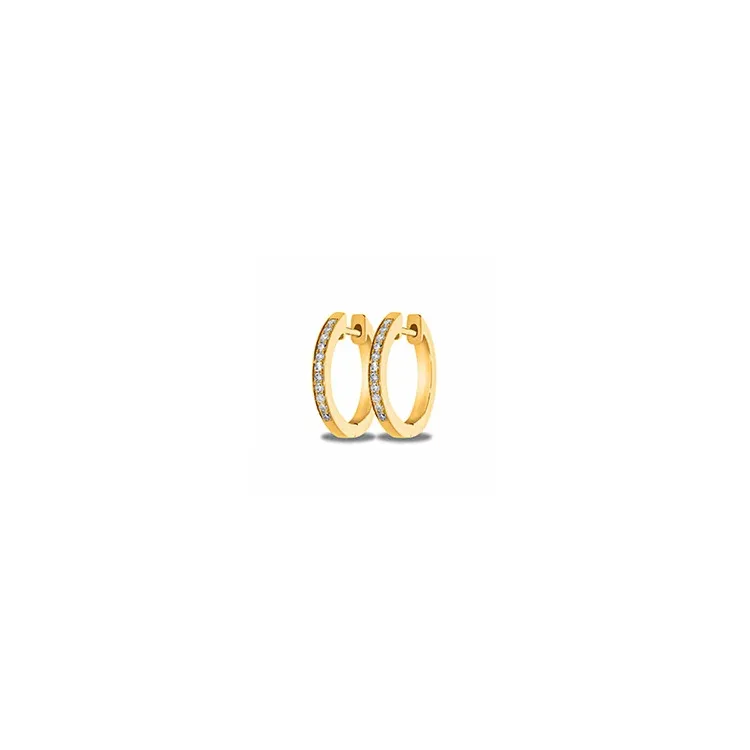 11 mm diamant creool in 14 karaat goud met diamant 